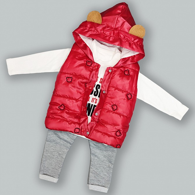 Детский костюм тройка "Мишка" красный 98р. SW-00000614 Киев - изображение 1