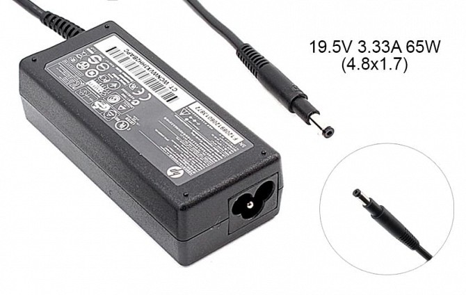 Блок питания для ноутбука HP 19.5v 3.33a 65w 4.8x1.7mm long black Как оригинал 1 день гар. Киев - изображение 1