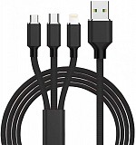 Кабель USB ХоКо 3 в 1 Lightning Micro USB Type-C SC-330-BK 1.2 м черный Киев