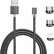 Кабель магнитный USB ХоКо 3 в 1 Lightning Micro USB Type-C SC-350 1.2 м черный Киев