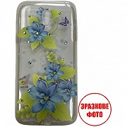 Чохол силіконовий з квітами для Samsung J5 2015 J500 Blue (Код товару:12441) Харьков
