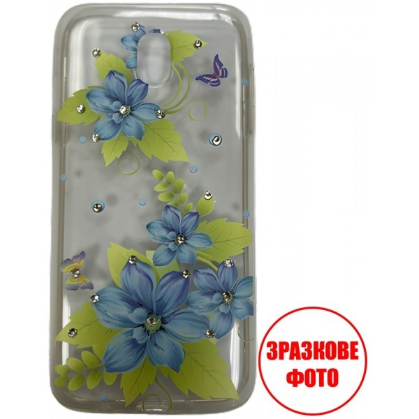 Чохол силіконовий з квітами для Samsung J5 2015 J500 Blue (Код товару:12441) Харьков - изображение 1