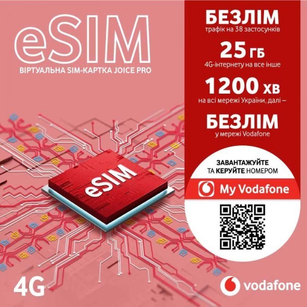 Стартовий пакет Vodafone Joice Pro eSIM (Код товару:29976) Харьков - изображение 1