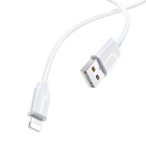 Кабель USB Borofone Lightning Harmony Silicone BX55-L 1 м белый Киев - изображение 1