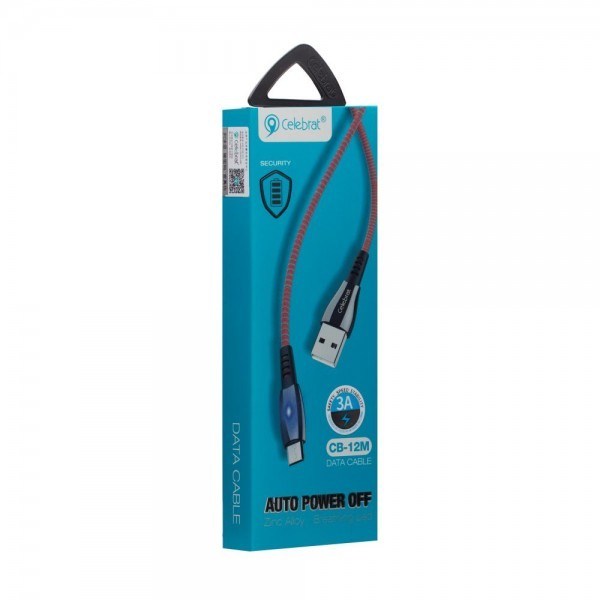 Кабель USB Celebrat Micro CB-12m-R 1 м красный Киев - изображение 1