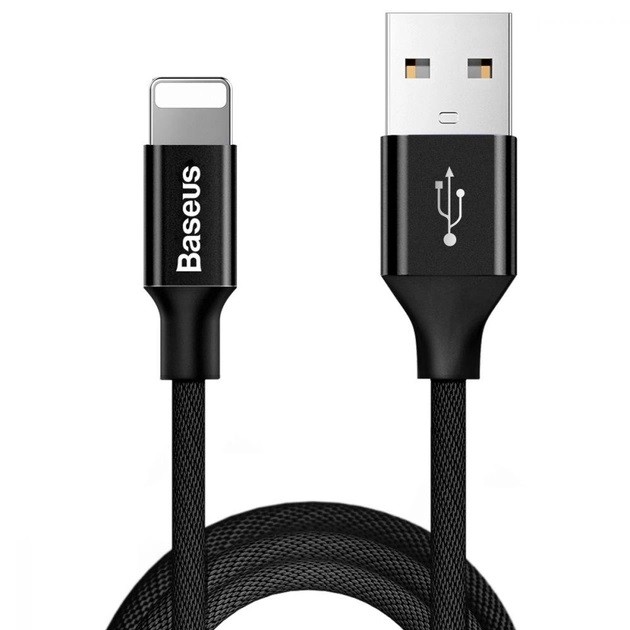 Кабель USB Baseus Lightning CALYW-A-L-Black 1.8 м черный Киев - изображение 1