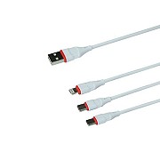 Кабель USB Borofone IP, Micro, Type-C BX17-3-in-1-White 1 м белый Киев