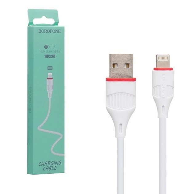 Кабель USB Borofone Lightning BX17-L-White 1 м белый Киев - изображение 1