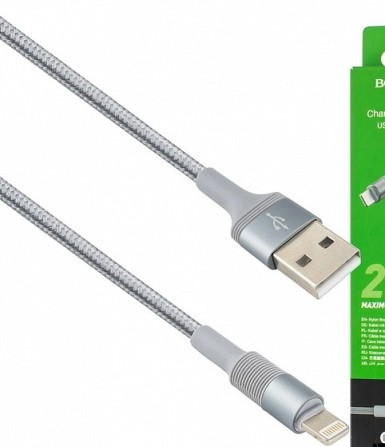 Кабель USB Borofone Lightning BX21-L-Grey 1 м серый Киев - изображение 1