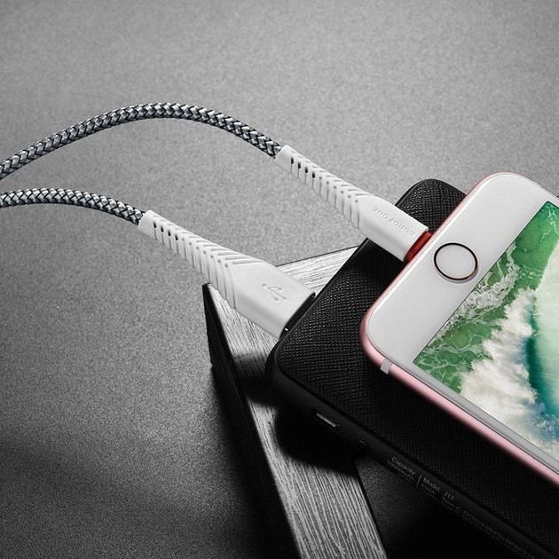 Кабель USB Borofone Lightning BX25-L-White 1 м белый Киев - изображение 1