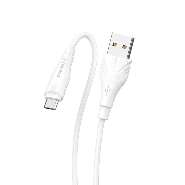 Кабель USB Borofone micro-USB BX18-M-White 2 м белый Киев - изображение 1