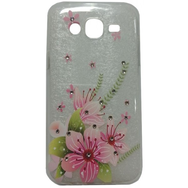 Чохол силіконовий з квітами для Samsung J5 2015 J500 Lilies Pink (Код товару:30685) Харьков - изображение 1