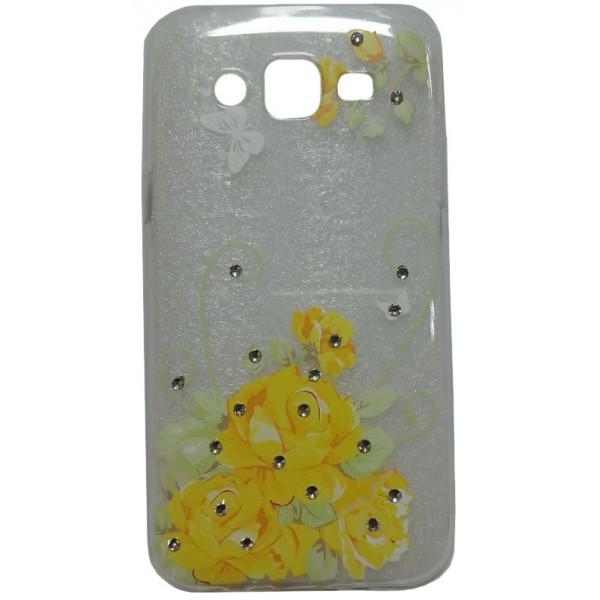 Чохол силіконовий з квітами для Samsung J5 2015 J500 Yellow (Код товару:30684) Харьков - изображение 1