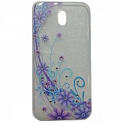 Чохол силіконовий з квітами для Samsung J7 2017 J730 Violet (Код товару:30580) Харьков