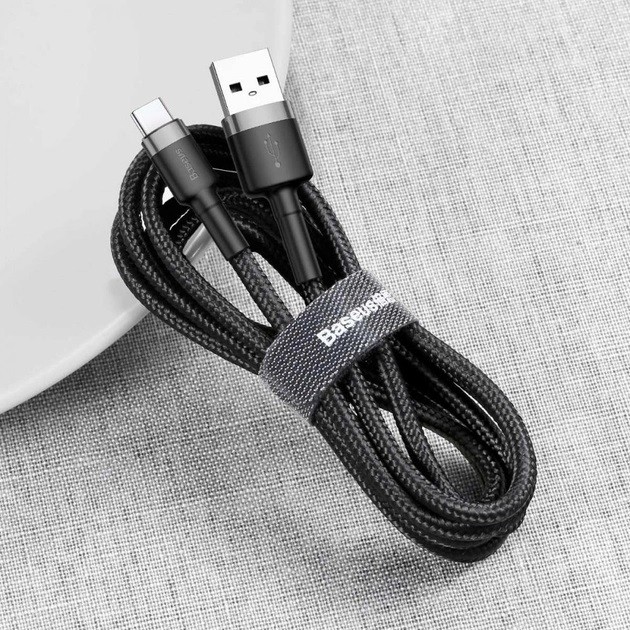 Кабель USB Baseus Type-C CATKLF-U-T-Black-Red 3 м Киев - изображение 1