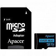 Карта пам'яті Apacer microSDXC 64GB UHS-I/U3 Class 10 + SD-adapter (AP64GMCSX10U7-R) Харьков