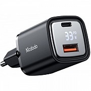 Мережевий зарядний пристрій McDodo Digital Display PD+QC 33W EU Black (CH-1701) (Код товару:30632) Харьков