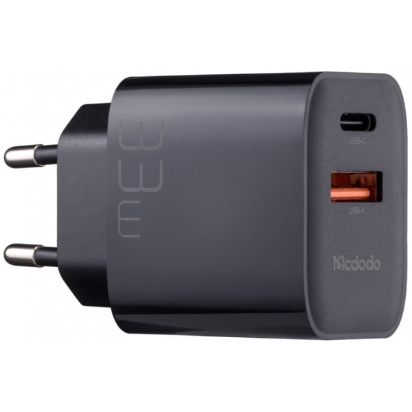 Мережевий зарядний пристрій McDodo Dual Port PD+QC 33W EU Black (CH-0921) (Код товару:30631) Харьков - изображение 1