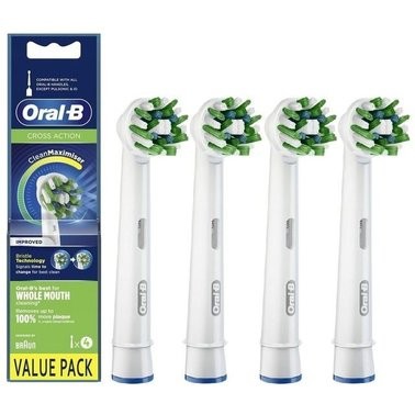 Насадка к электрической зубной щетке Braun Oral-B Cross Action EB50RB 4 шт белая Київ - изображение 1