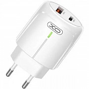 Мережевий зарядний пристрій XO L114 USB-A/USB-C PD&QC3.0 20W 3A + cable Type-C to Type-C White (Код  Харьков