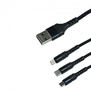 Кабель USB Remax Speed Lightning micro Type-C RC-186th-black 1 м черный Киев