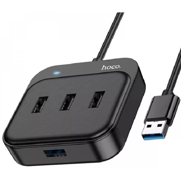 USB HUB Hoco HB31 Easy USB to 4USB 2.0 1.2m Black (Код товару:30784) Харьков - изображение 1