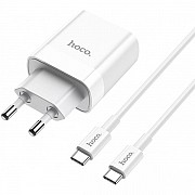Мережевий зарядний пристрій Hoco C80A Type-C PD20W + QC3.0 + кабель Type-C White (Код товару:16691) Харьков