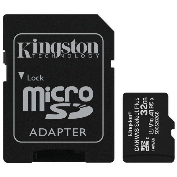 Карта пам'яті Kingston microSDHC 32GB Canvas Select Plus UHS-I Class 10 + SD-адаптер (SDCS2/32GB) (К Харьков - изображение 1