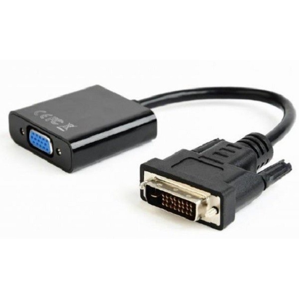 Адаптер Cablexpert DVI-D-VGA, 0.2 м, чорний (AB-DVID-VGAF-01) (Код товару:22863) Харьков - изображение 1