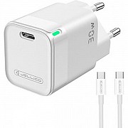 Мережевий зарядний пристрій Jellico C43 1PD 30W + cable Type-C to Type-C White (Код товару:31192) Харьков