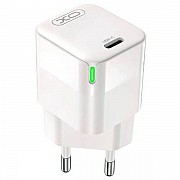 Мережевий зарядний пристрій XO CE06 GaN Lamp Display Single USB-C PD&QC3.0 30W 3A White (Код товару: Харьков