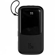 Power Bank Baseus Q pow Digital Display 15W 20000mAh + cable Type-C Black (PPQD-G01) Харьков