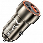 Автомобільний зарядний пристрій Hoco Z46A Blue Whale PD20W+QC3.0 Metal Gray (Код товару:31182) Харьков