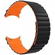 Ремінець Silicone Magnet для смарт-годинника Samsung/Amazfit/Huawei (20mm) Black/Orange (Код товару: Харьков