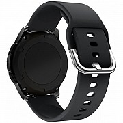 DM Ремінець Silicone з металевим кільцем для смарт-годинника Samsung/Amazfit/Huawei (20mm) Black/Sil Харьков