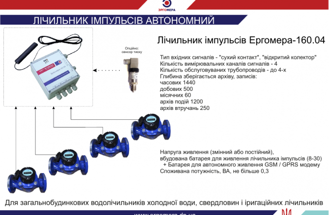 Перетворювач лічильник імпульсів GSM/GPRS для лічильників води Днепр - изображение 1