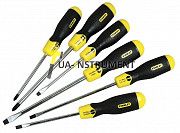 Набор отверток 6 ед. Кашнгрип (5х100 2шт, 5х150, 6,5х150, Ph1x100, Ph2x150) STANLEY 0-65-007 Кременчуг