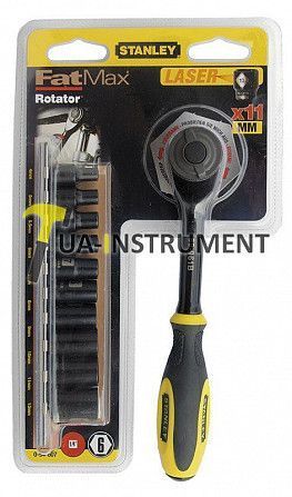 Набор инструментов 1/4", 11ед "черный хром" ротационная трещотка STANLEY 0-94-607 Кременчуг - изображение 1