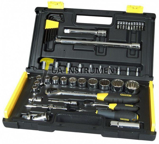 Набор инструментов 1/4"+1/2", 50ед (головки, трещотки, биты) STANLEY 1-94-658 Кременчуг - изображение 1