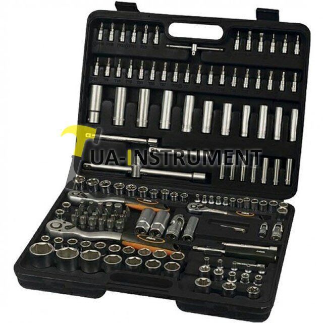 Набор насадок торцевых CRV с трещотками 1/4'', 3/8'', 1/2'', 153 шт. Miol 58-050 Кременчуг - изображение 1