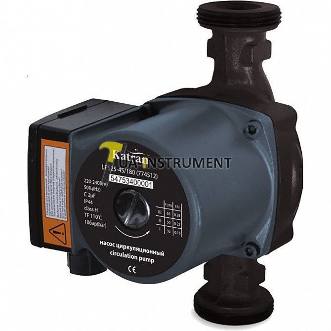 Насос циркуляц 65Вт Hmax 4м Qmax 63л/мин Ø1" 130мм + гайки Ø¾" Katran katran 774511 Кременчуг - изображение 1