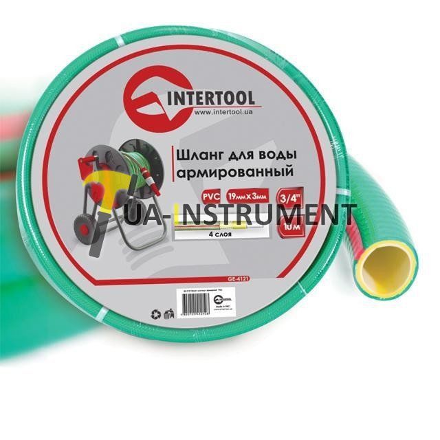 Шланг для воды 4-х слойный 3/4", 10м, армированный, PVC Intertool GE-4121 Кременчуг - изображение 1