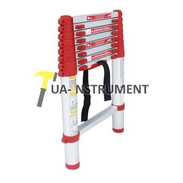 Лестница алюминиевая телескопическая 8ступ. 2.60м Intertool LT-3026 Кременчуг - изображение 1