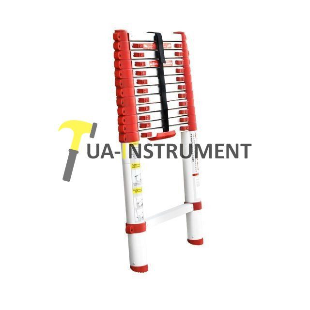 Лестница алюминиевая телескопическая 12ступ. 3.80м Intertool LT-3038 Кременчуг - изображение 1