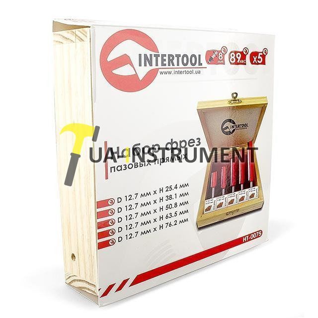 Набор фрез пазовых прямых, 5 шт. Intertool HT-0075 Кременчуг - изображение 1