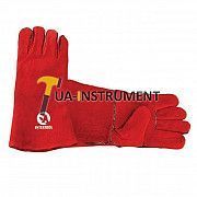 Перчатка замшевая 14" (красная) (ящик 60пар) Intertool SP-0156W Кременчуг