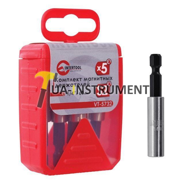 Комплект магнитных держателей 1/4"*60мм., 5шт. Intertool VT-5732 Кременчуг - изображение 1