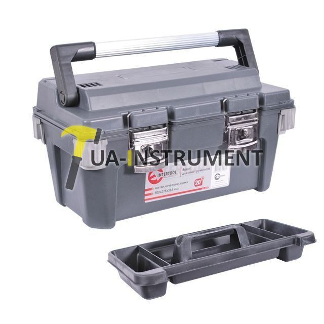 Ящик для инструмента с металлическими замками 20" 500*275*265мм. Intertool BX-6020 Кременчуг - изображение 1