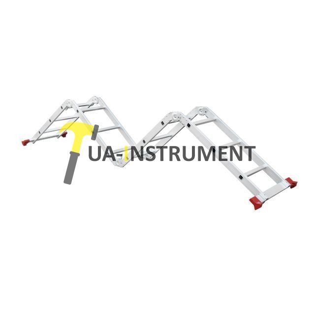 Лестница алюминиевая мультифункциональная трансформер 4*3ступ., 3.70м Intertool LT-0030 Кременчуг - изображение 1