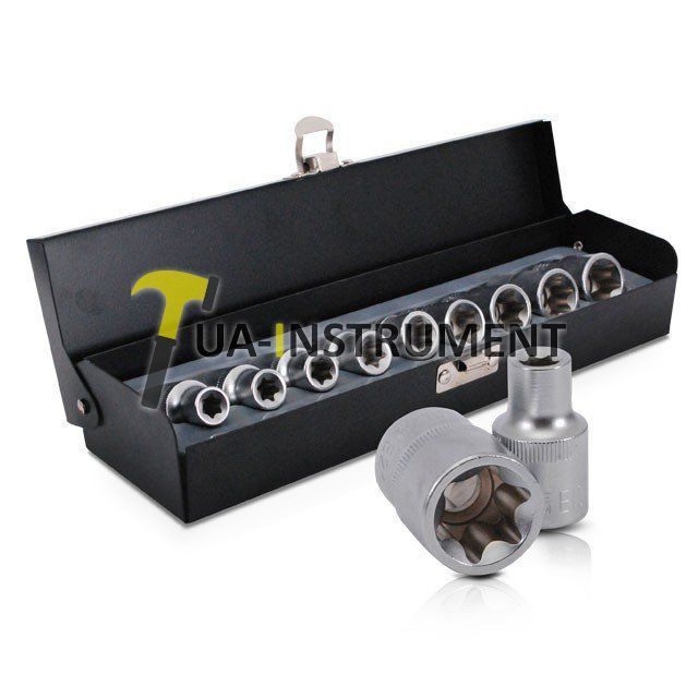 Набор головок TORX 9шт, E10-E24, 1/2 Intertool ET-6014 Кременчуг - изображение 1
